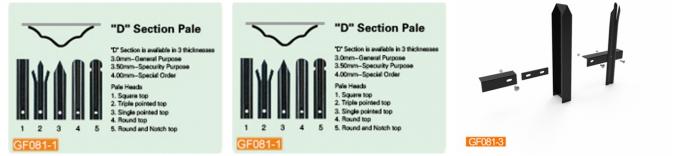 Industrial 2.4m Height Tubular Steel Fence Powder Coated Security Angle Rails 40*40mm 1