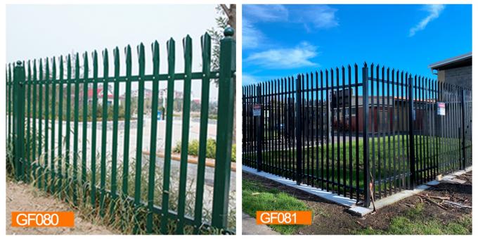 Industrial 2.4m Height Tubular Steel Fence Powder Coated Security Angle Rails 40*40mm 5