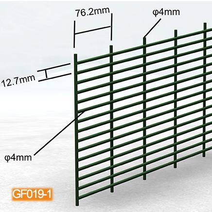 2.2m Height Anti Climb Security Fencing 358 Pvc Coated Green Color With H Type Post 1