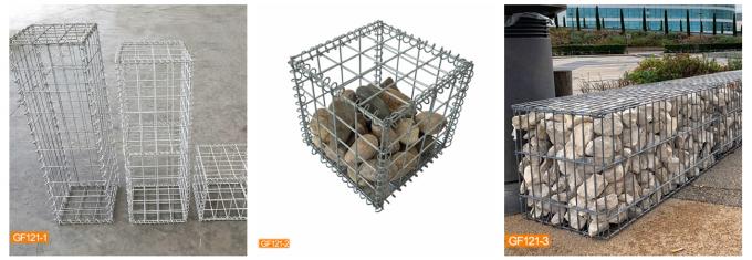 75*75mm Hole Size Galvanized Welded Gabion Box With Stones For Garden 1