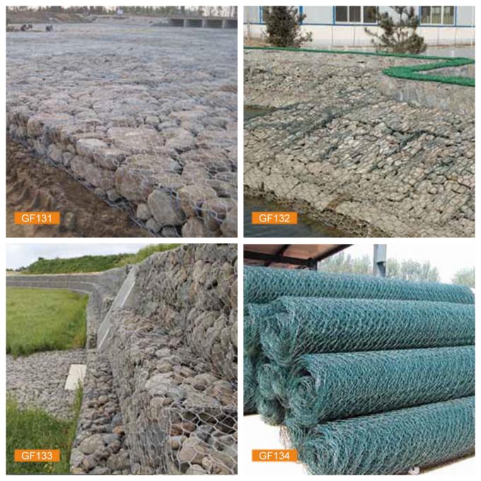 Galvanzied 1.0m Height Pvc Coated Gabion Box Wire Strong Flexibility Woven 1