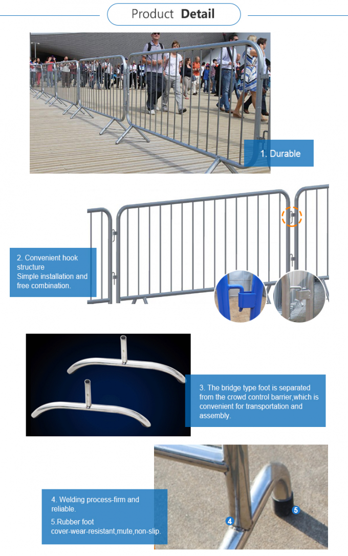 3D Temporary Perimeter Fencing / Crowd Barrier Fencing 2.4 X 2.95m 4