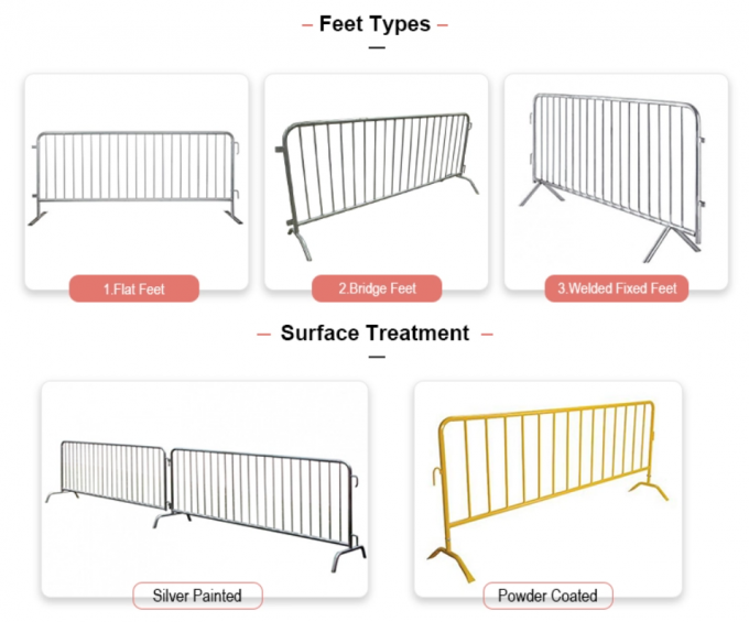 Sustainable Car 47" Metal Crowd Barriers Temporary Pool Fence 1