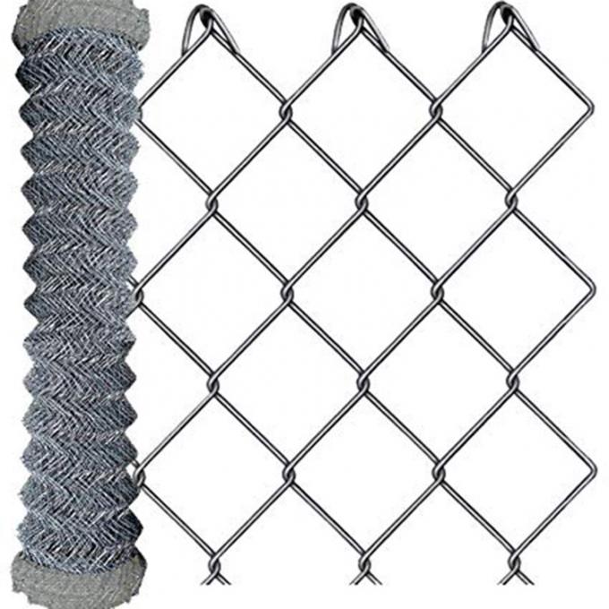 Low Carbon Steel Wire 4ft 5ft 6ft 8ft 10ft Roll Wire Mesh Fence Chain Link Fence Roll 50ft Galvanized Steel 7