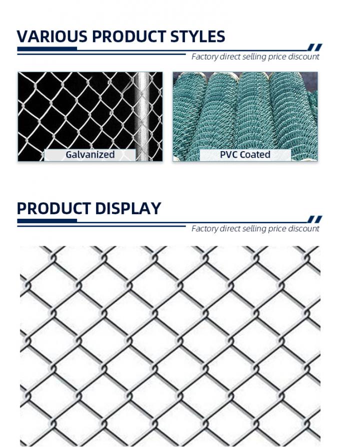 Galvanized Wire Chain Link Fence With High Tensile Metal Rolls 6 Feet Length Or Customizable 5