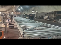 The mesh frame is being welded