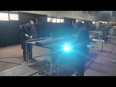 fence post accessories are being welded on the post