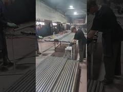 The fence post is being polished and sanded.