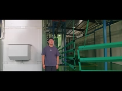 square post being powder coated