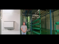 square post being powder coated