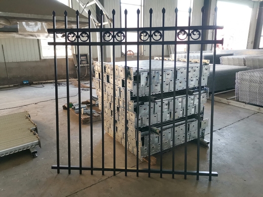 Metal And Iron Tubular Decorative Black Aluminum Fence 1.8m Height