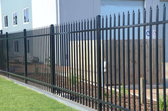 Iso 9001 Steel Picket Fence Wrought Picket Top Garden 6 Ft Tall Durable Prefabricated