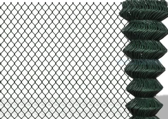 Dark Green 1.8m Height Pvc Coated Chain Link Fence With Whole Set Fittings