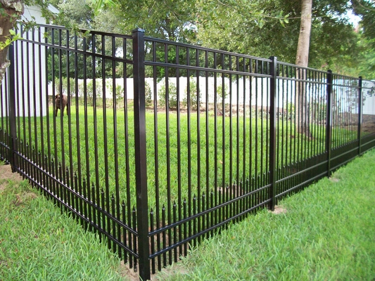 Easily Assembled Metal Fence Garden Ornamental Steel Picket Fence Sliding Gate For Garden Commercial Tubular Fencing