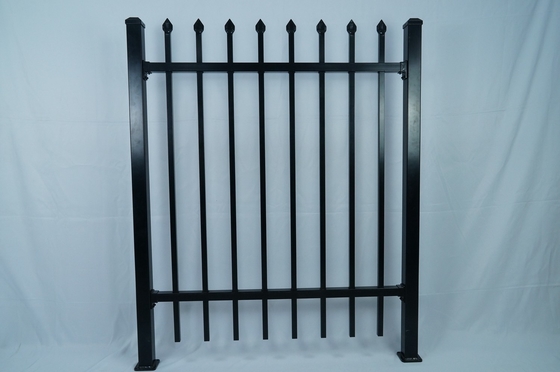 Easily Assembled Metal Fence Garden Ornamental Steel Picket Fence Sliding Gate For Garden Commercial Tubular Fencing