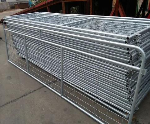 Pvc Coated Galvanized 12ft Metal Cattle Panels Heavy Duty Metal Round Pen Cattle Corral Livestock Farm Horse Yard Fence