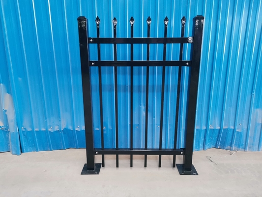 Home Garden Decorative Picket Metal Fence Black Palisade Wrought Iron Panels 0.5m