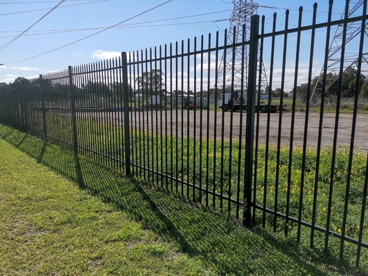 1.5m Steel Tubular Fencing Security High Bow Top Powder Coated Railings