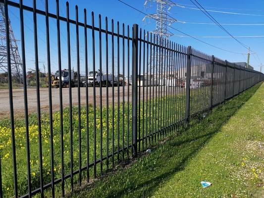 1.5m Steel Tubular Fencing Security High Bow Top Powder Coated Railings