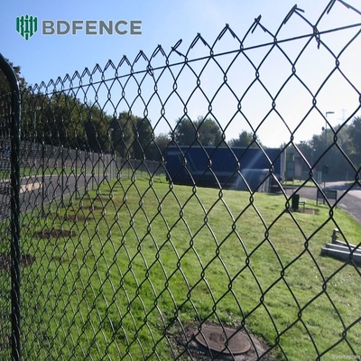 8 Ft Chain Link Fence PVC Coated Black Vinyl Cyclone Iron Wire Mesh Metal Fence For Outdoor Garden Fencing Panel