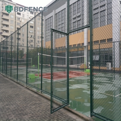 8 Ft Chain Link Fence PVC Coated Black Vinyl Cyclone Iron Wire Mesh Metal Fence For Outdoor Garden Fencing Panel