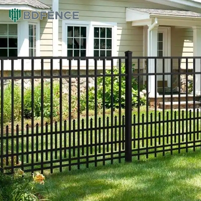 Galvanized Powder Coated Black Welded Metal Pipe Steel Fence Wrought Iron Fence Panels