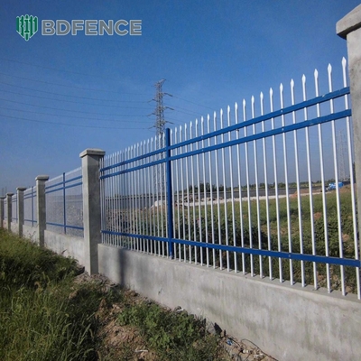 Galvanized Powder Coated Black Welded Metal Pipe Steel Fence Wrought Iron Fence Panels