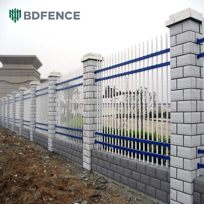 Galvanized Powder Coated Black Welded Metal Pipe Steel Fence Wrought Iron Fence Panels