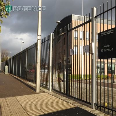 Galvanized Powder Coated Black Welded Metal Pipe Steel Fence Wrought Iron Fence Panels