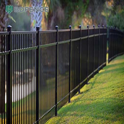 Custom Residential Steel Fencing Black Metal Picket Decorative Wrought Iron Fence Ornamental Steel Fence