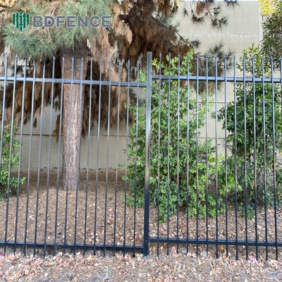Modern Ornamental Backyards Welded Tube Rod Top Wrought Iron Steel Picket Fence Panel 40*40mm and 45*45mm Rail Size