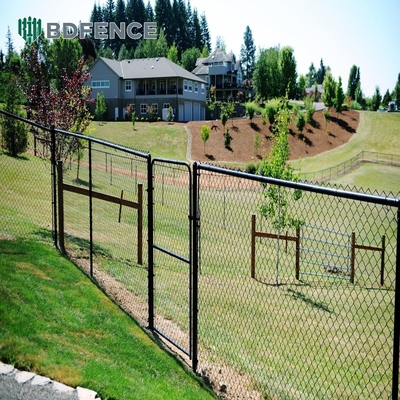 Tennis Court Galvanized Chainlink Fence Roll Cyclone Wire Diamond Mesh Black Pvc Coated 6ft 8ft Mesh Opening 50*50mm