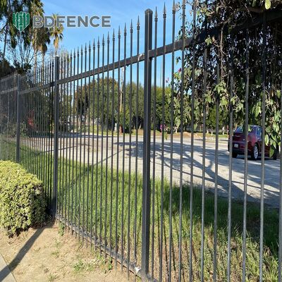 Steel Fence Palisade Curved Top Tubular Fence Round Palisade Fence