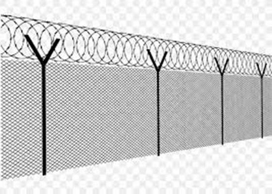 8 Ft Galvanized PVC Coated Cyclone Wire Mesh Chain Link Fence Roll For Philippines