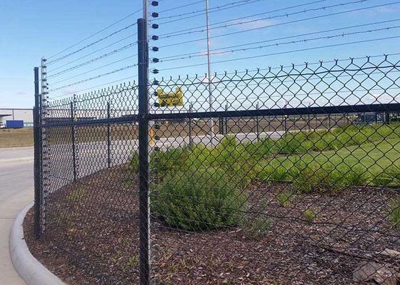 4.5mm After Coated Pvc Galvanized Diamond Chain Link Fence For Factory Game