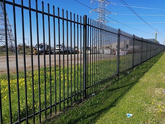 High-Strength Iron Frame Palisade Tubular Fence Security Fence Panel Square Hole Hot Dip For Driveway Gates