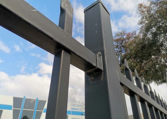 High-Strength Iron Frame Palisade Tubular Fence Security Fence Panel Square Hole Hot Dip For Driveway Gates
