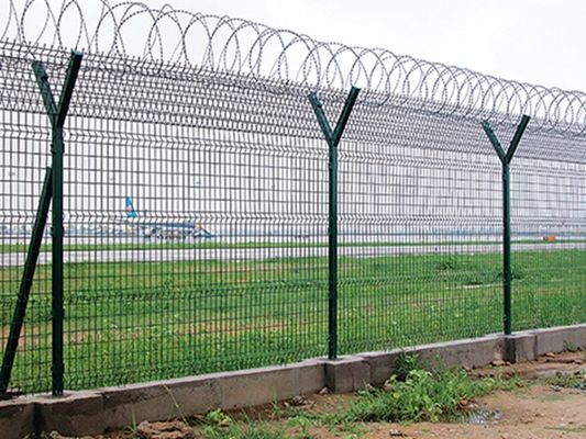 Height 2400mm Round Post Airport Security Fencing