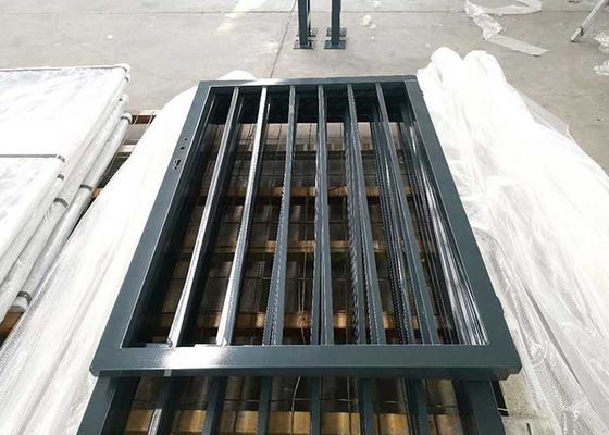 Garden Decoration 2m Steel Fence Door with Double Gate Heat Treated Wood PVC Frame Welded Wire Mesh 3D Curved Model Se