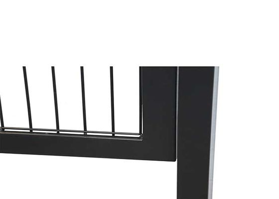 Garden Decoration 2m Steel Fence Door with Double Gate Heat Treated Wood PVC Frame Welded Wire Mesh 3D Curved Model Se