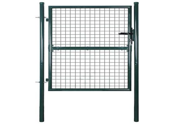 Garden Decoration 2m Steel Fence Door with Double Gate Heat Treated Wood PVC Frame Welded Wire Mesh 3D Curved Model Se