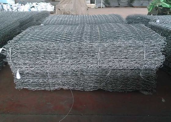 Galvanized 60x80mm woven Steel Wire Gabion Wall Fence