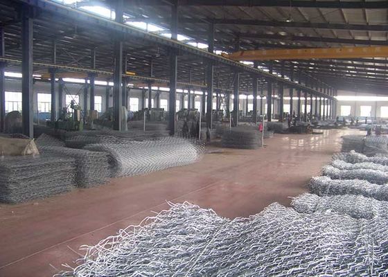 Galvanized 60x80mm woven Steel Wire Gabion Wall Fence