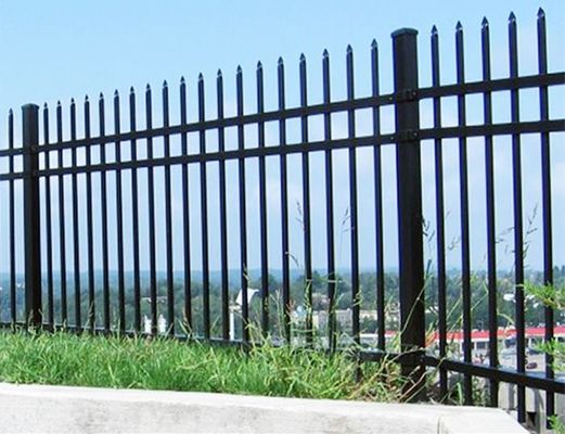 High-Strength Iron Frame Palisade Tubular Fence Security Fence Panel Square Hole Hot Dip For Driveway Gates