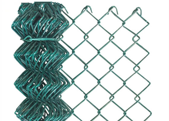 Tennis Court Galvanized Chainlink Fence Roll Cyclone Wire Diamond Mesh Black Pvc Coated 6ft 8ft Mesh Opening 50*50mm