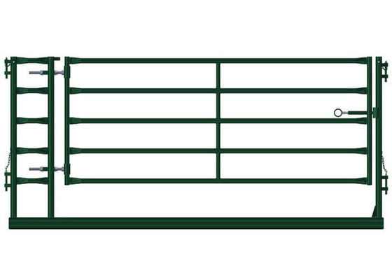 ISO9001 Powder Coating Round Pipe Farm Fence Gates