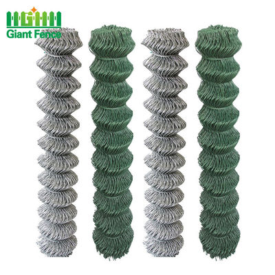 60*60mm 6ft Height Diamond Chain Link Fence Ral 6005 Pvc Coated Green