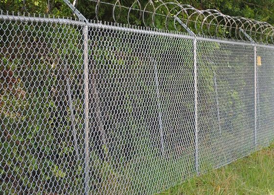 Height 2.5m Silver Farm Diamond Chain Link Fence