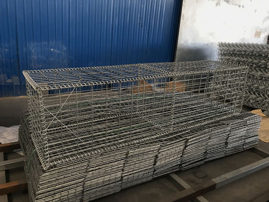 75*75mm Hole Size Galvanized Welded Gabion Box With Stones For Garden