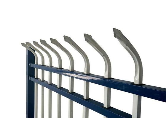 Modern Black Garden Zinc Post Square Tube Panels Wrought Iron Steel Fence With 7ft Width